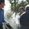 Peter Read, Sheena Kitchener, Uncle Ivan Wellington at smoking ceremony, Appin Masscare memorial, 2012